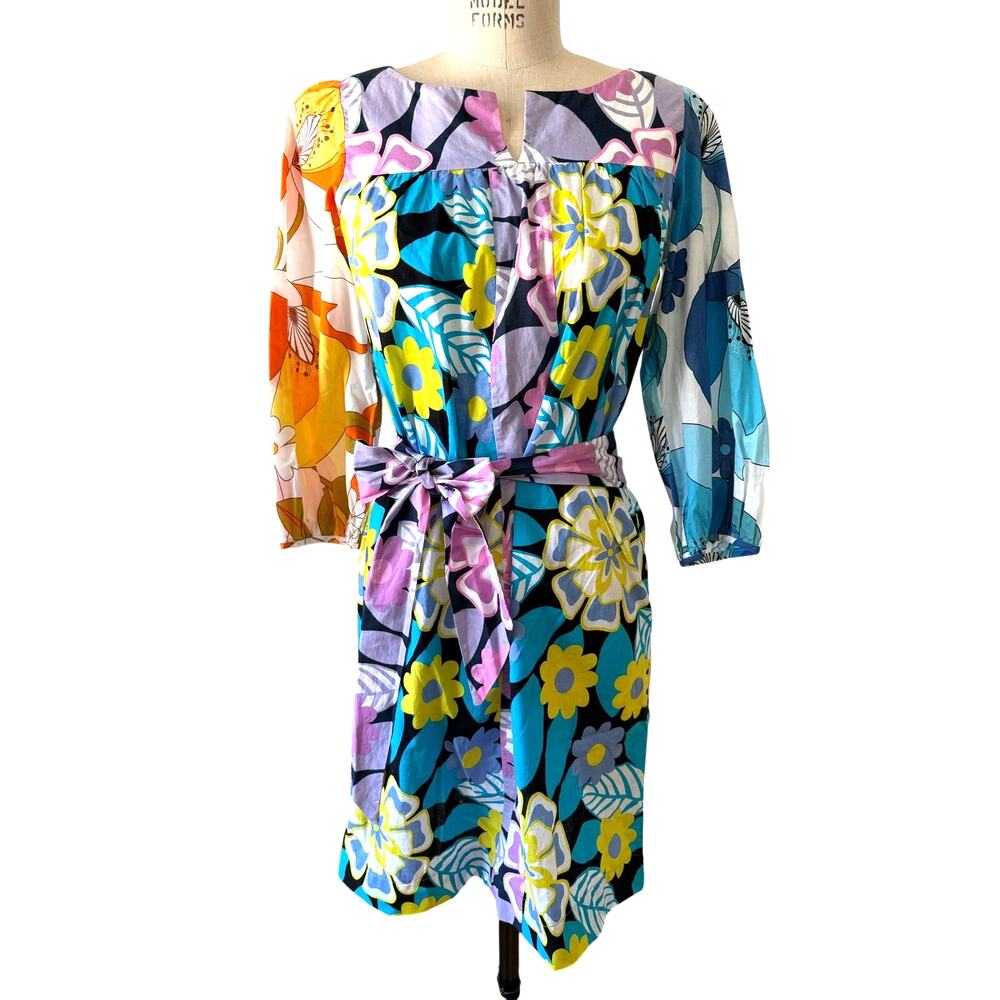 Anthropologie x Le Shack Mod Retro Hippie Shift Dress Size 10 Cotton